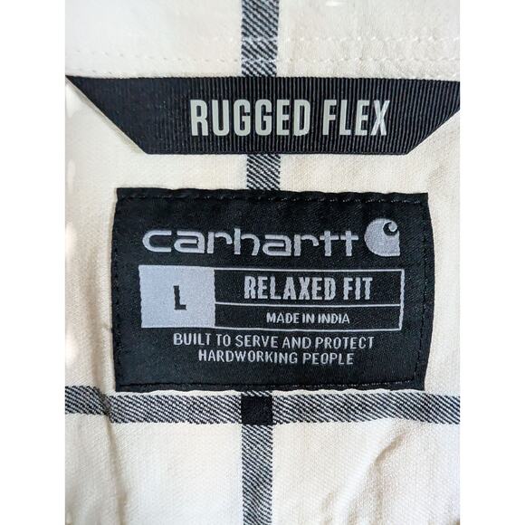 Carhartt Shirt Men’s Large Rugged Flex Plaid Relaxed Super Soft Short Sleeve - Picture 4 of 6